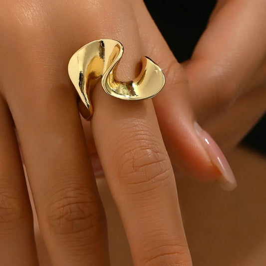 18K Gold-Plated Stainless Steel Geometric Ring