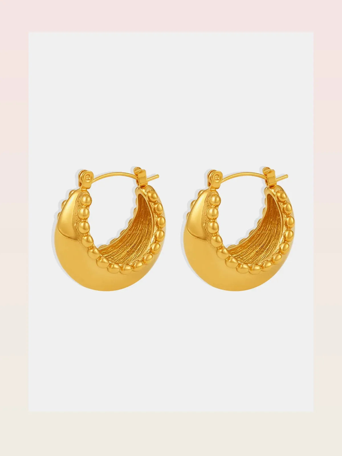 18K Gold-Plated Stainless Steel Huggie Earrings