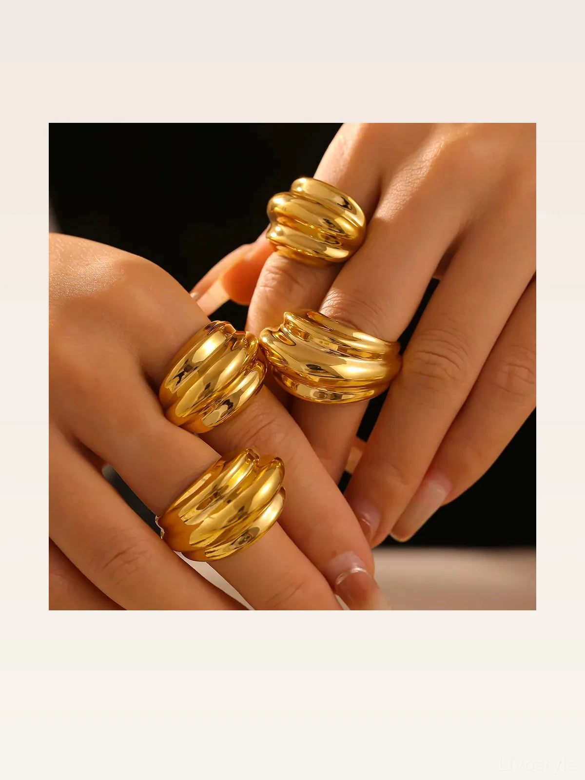 18K Gold-Plated Titanium Steel Open Ring