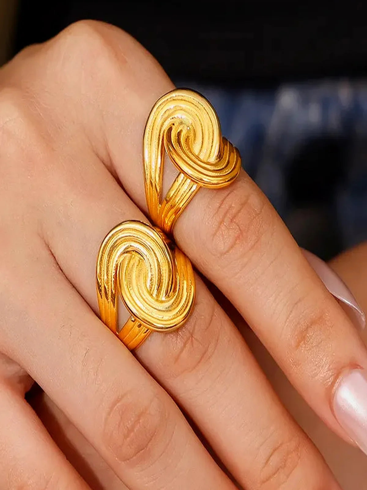 18K Gold-Plated Twisted Ring