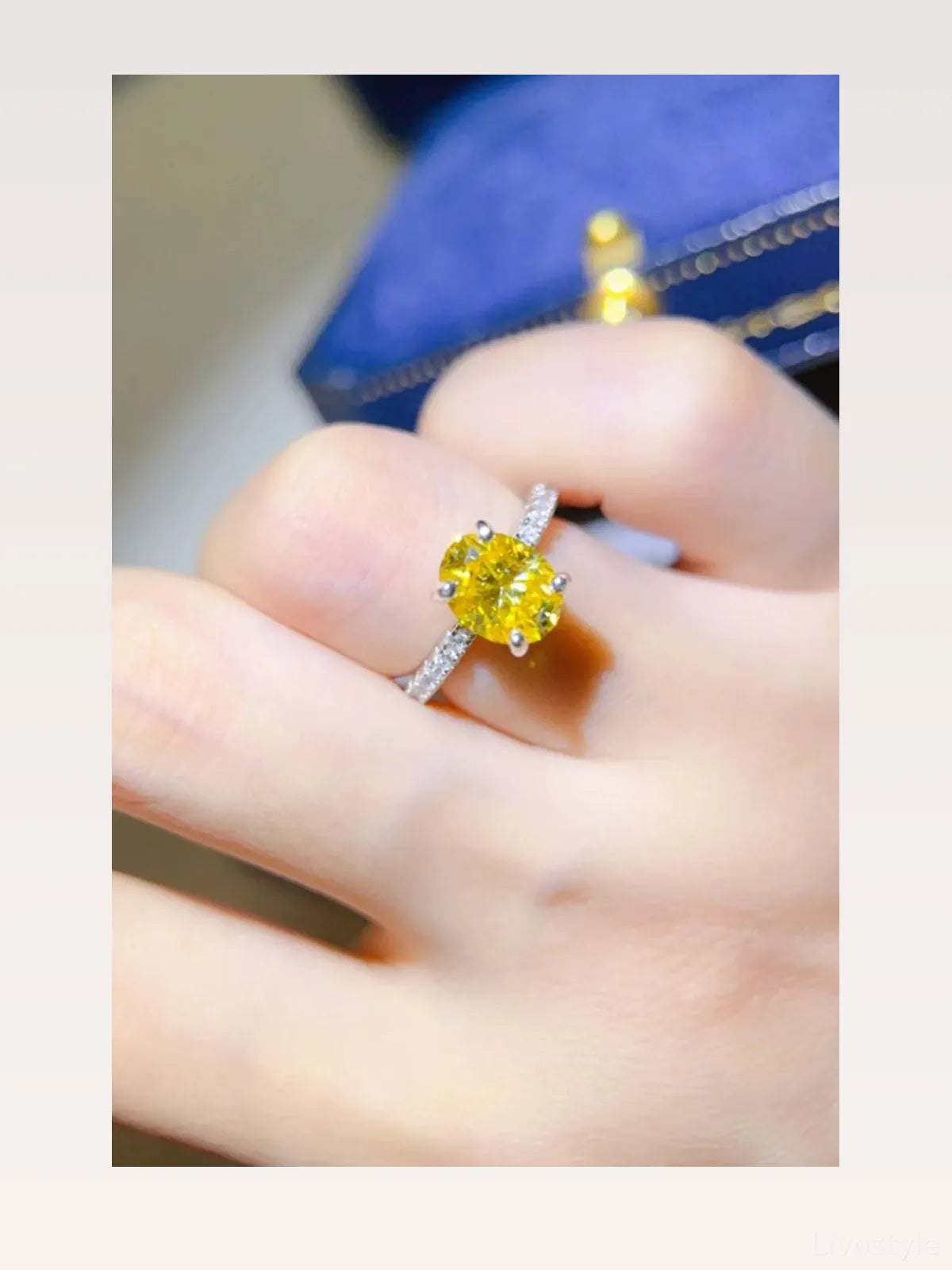 2 Carat Moissanite 925 Sterling Silver Ring — Oval-Cut Yellow