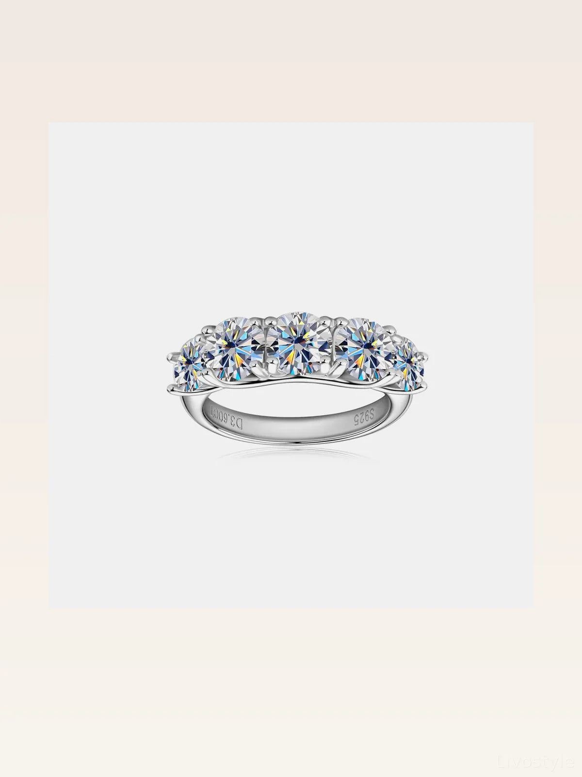 3.6 Carat Moissanite 925 Sterling Silver Ring