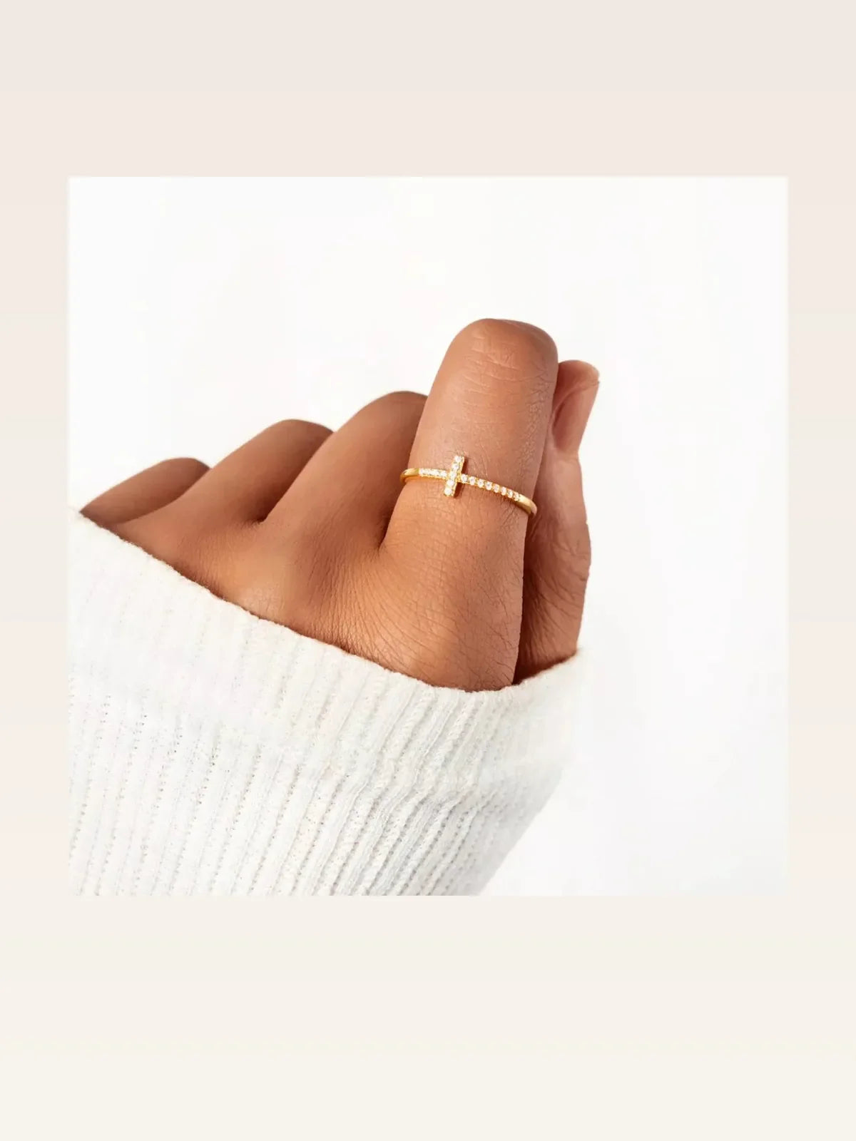 925 Sterling Silver Cross Ring — Dainty Everyday Gold