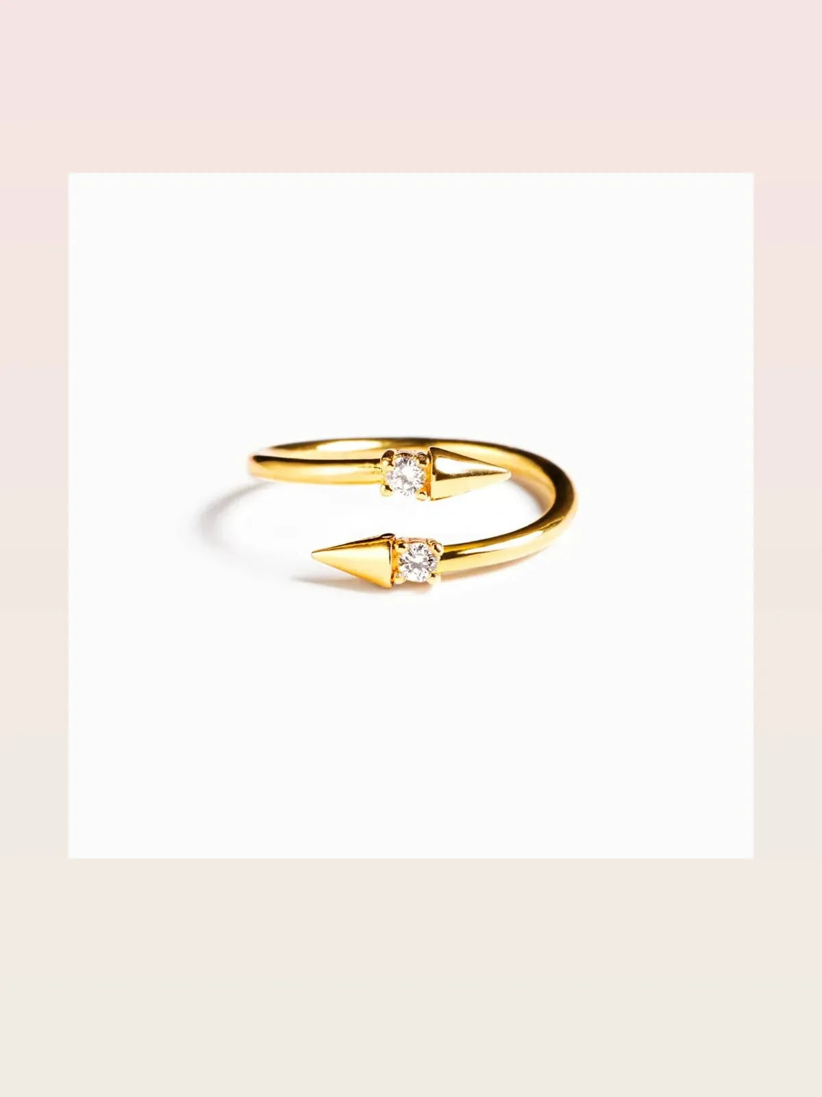 925 Sterling Silver Inlaid Zircon Bypass Ring