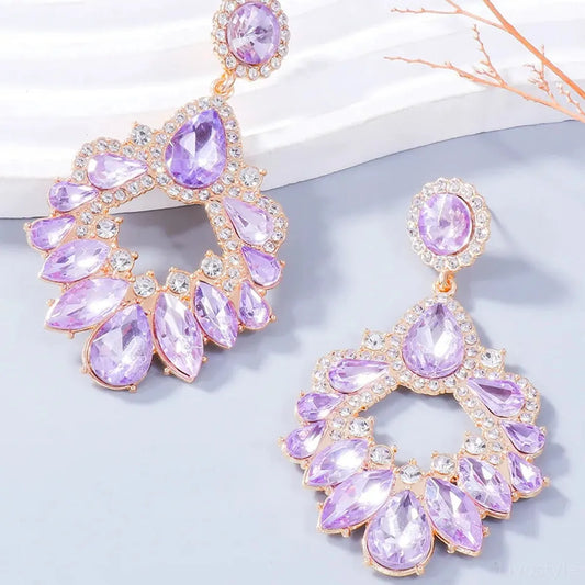 Alloy Rhinestone Dangle Earrings
