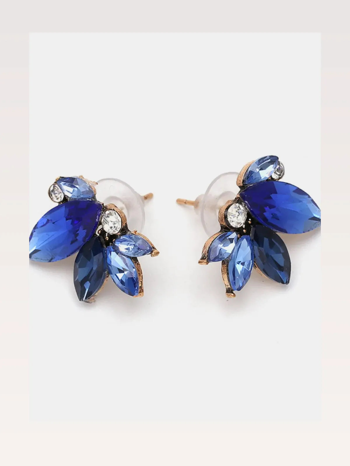 Alloy Rhinestone Flower Stud Earrings
