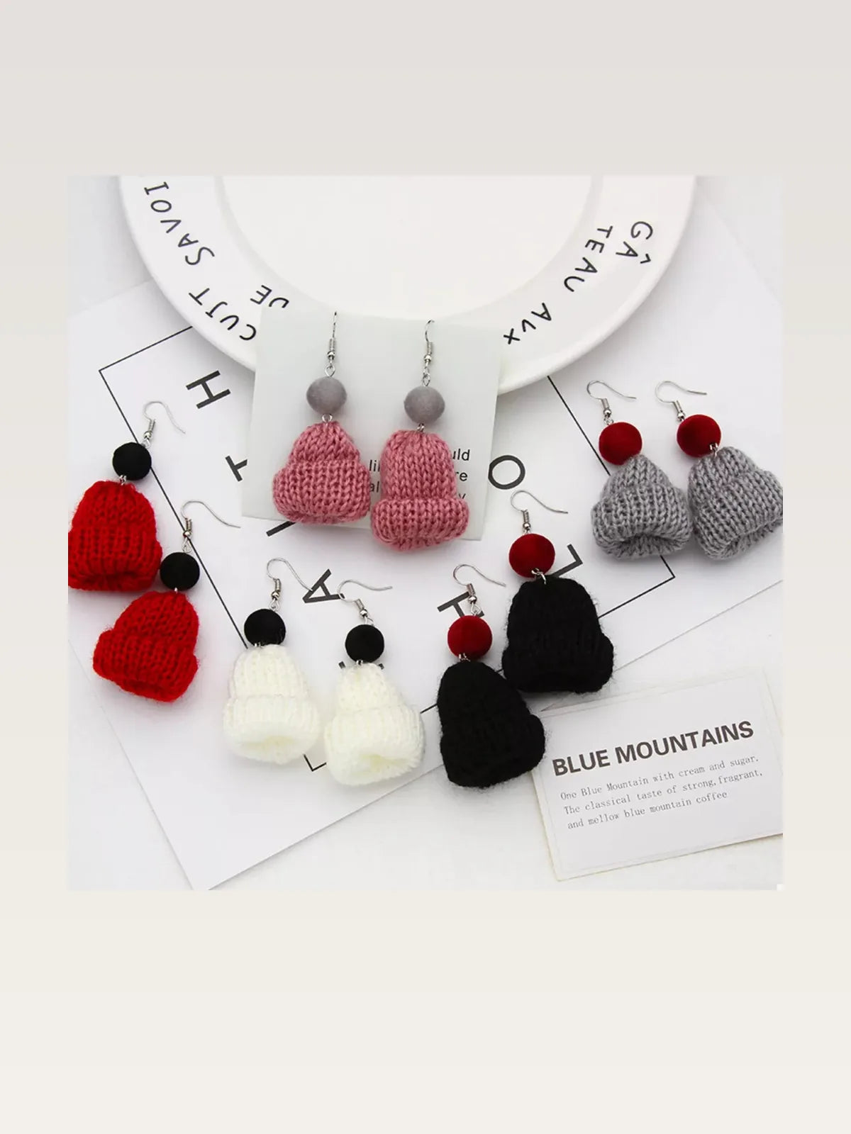 Christmas Knitted Beanie Earrings