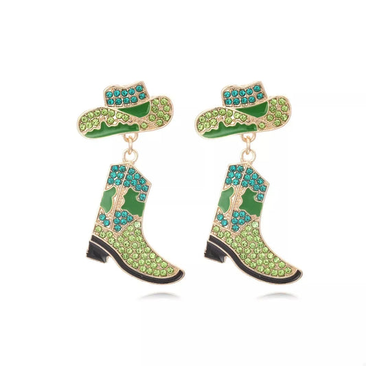 Cowboy Hat and Boot Dangle Earrings
