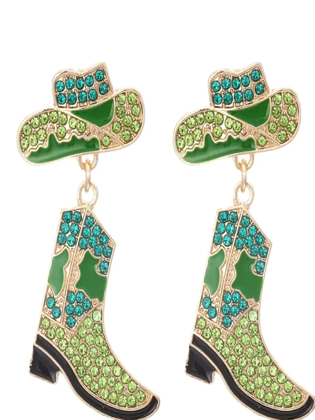 Cowboy Hat and Boot Dangle Earrings