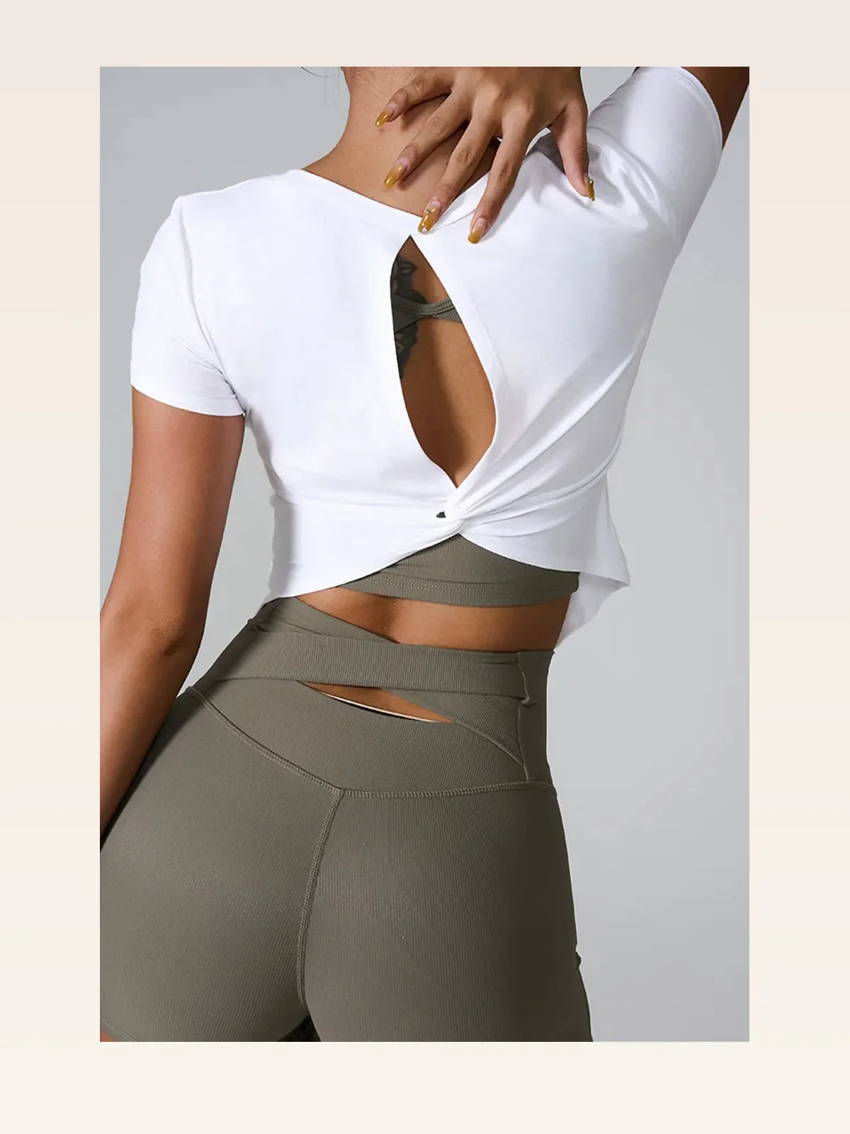 Cutout Round Neck Short Sleeve Active T-Shirt