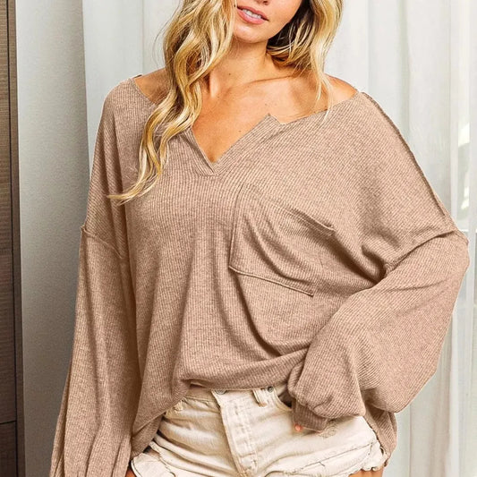 Urban Chic Exposed Seam Long Sleeve Top for Modern Style