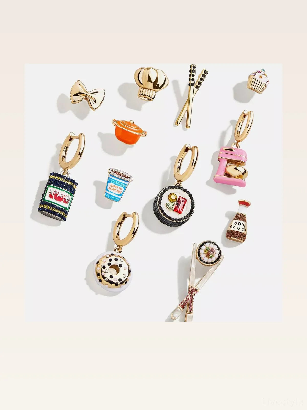 Food Theme Copper Asymmetry Earring
