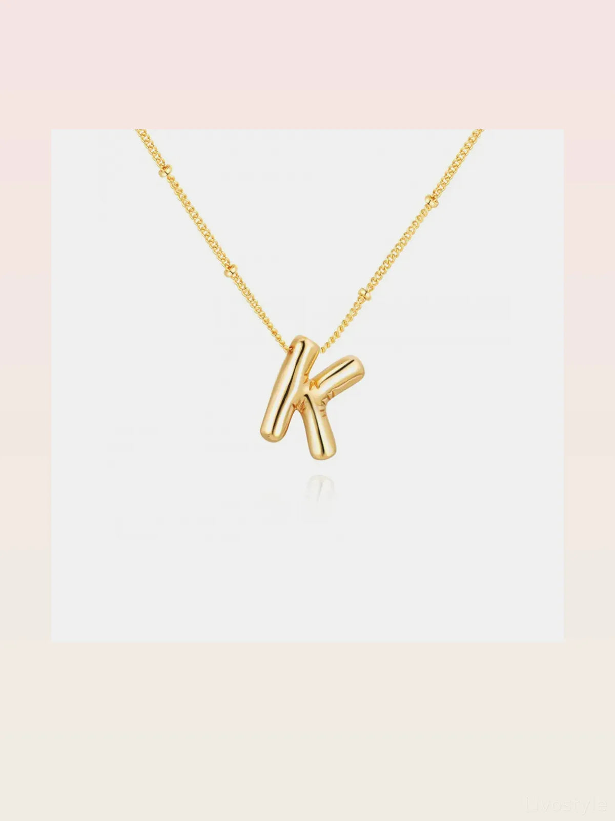 Gold-Plated Bubble Initial K Necklace