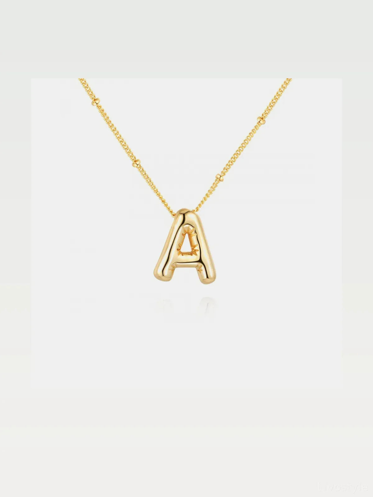 Gold-Plated Bubble Initial A Necklace