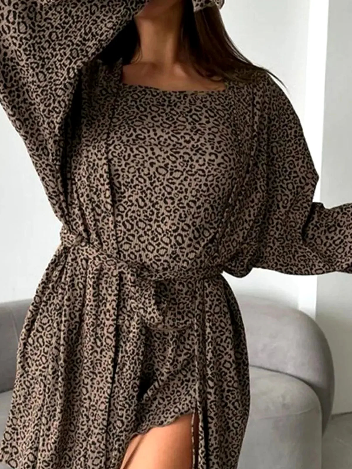 Leopard Cami Cardigan and Shorts 3-Piece Set