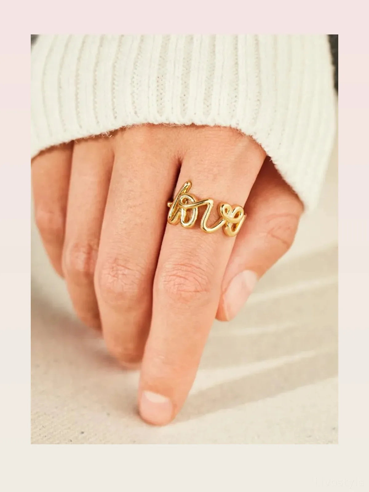 LOVE 18K Gold-Plated 925 Sterling Silver Ring