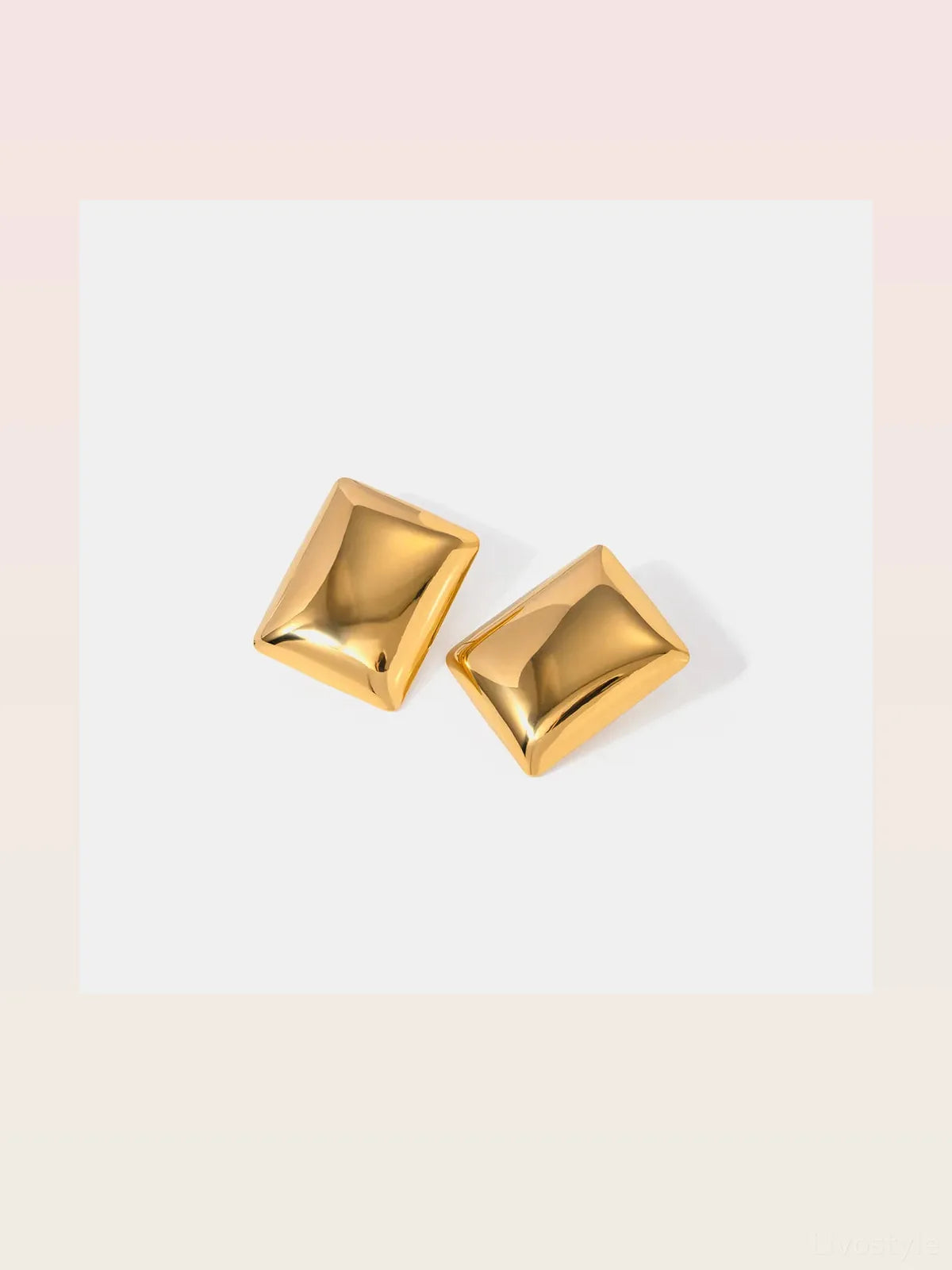 Stainless Steel Rectangular Stud Earrings