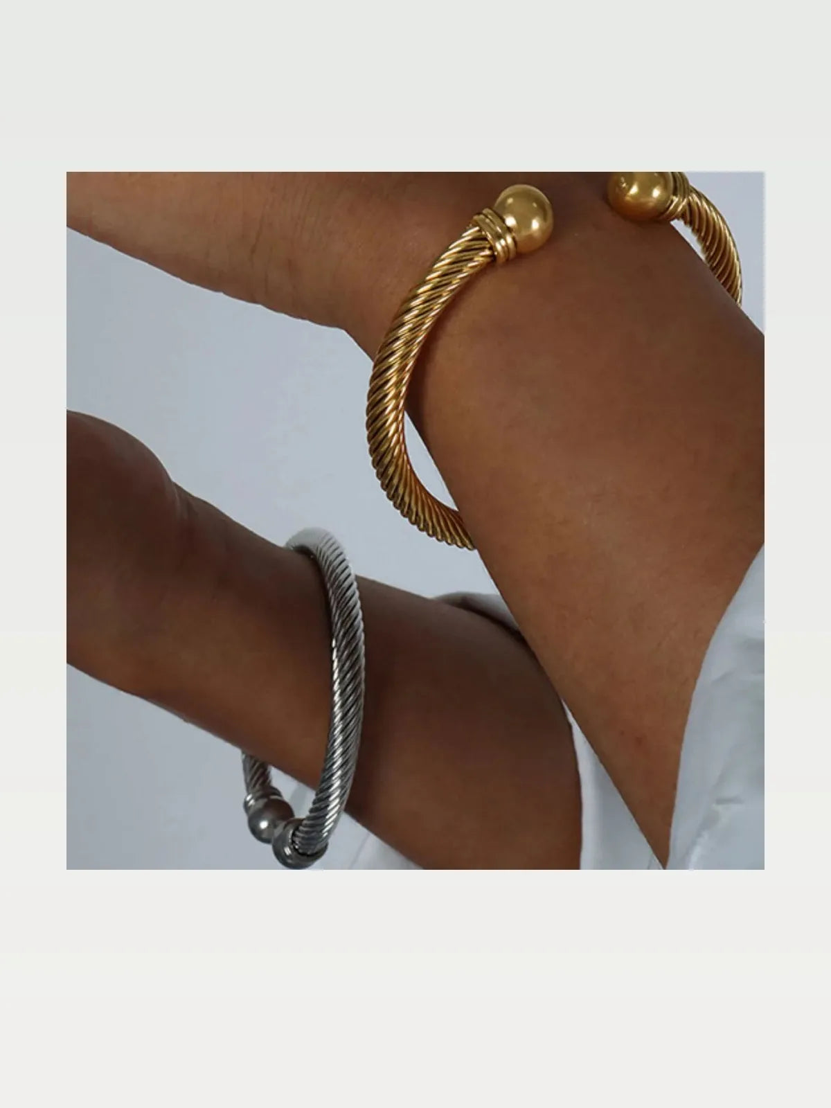 Stainless Steel Twisted Cable Cuff Bracelet