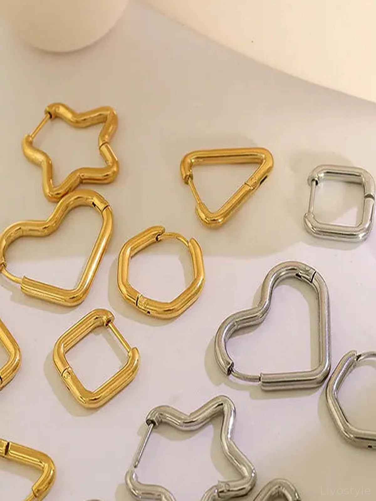 Titanium Steel Geometric Huggie Earrings
