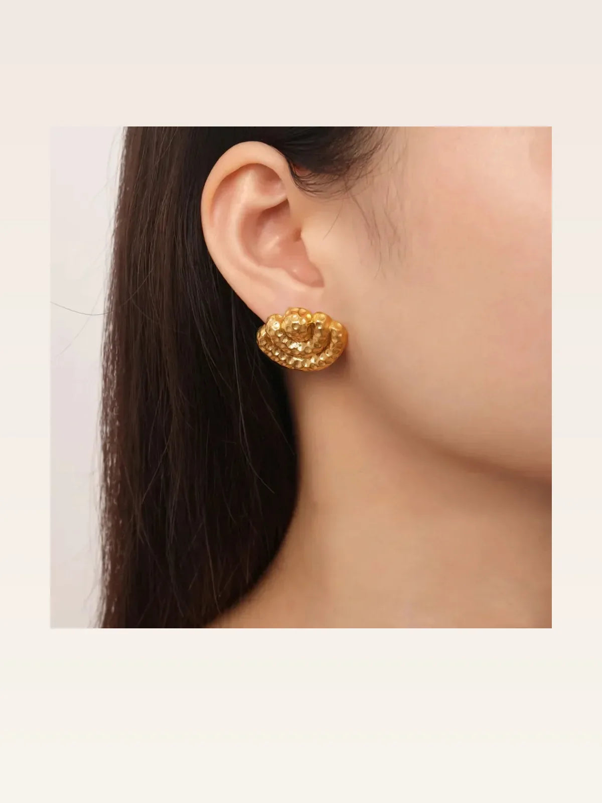 Titanium Steel Geometric Shape Earrings in Gold