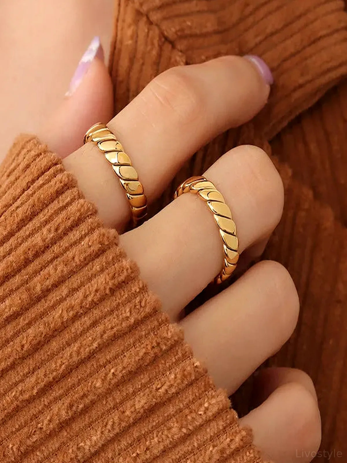 Titanium Steel Gold-Plated Ring
