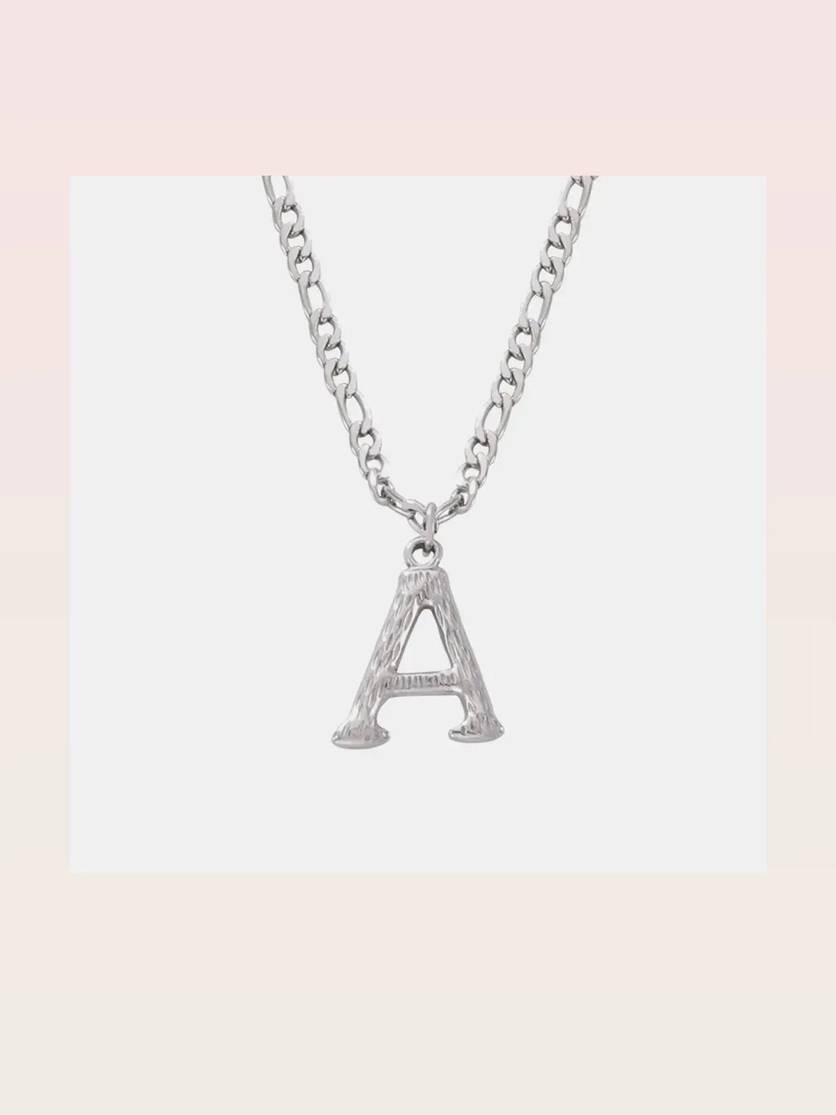 Titanium Steel Letter A Pendant Necklace