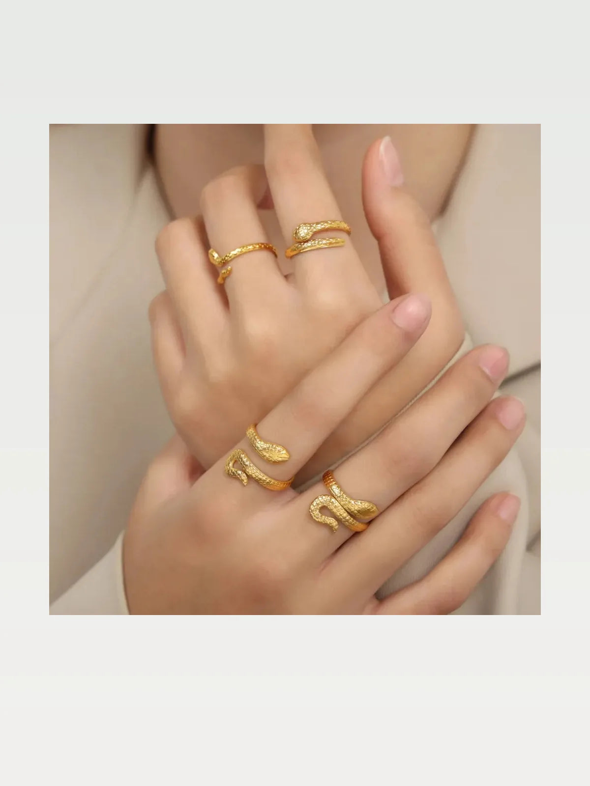 Titanium Steel Snake Shape Bypass Ring