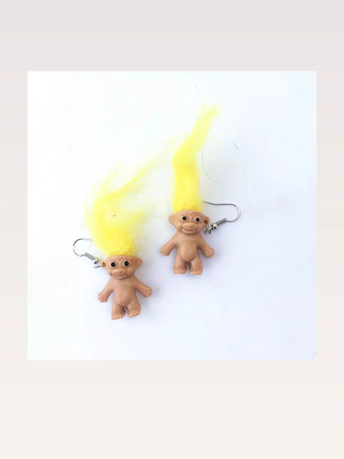 Whimsical Troll Doll Dangle Earrings