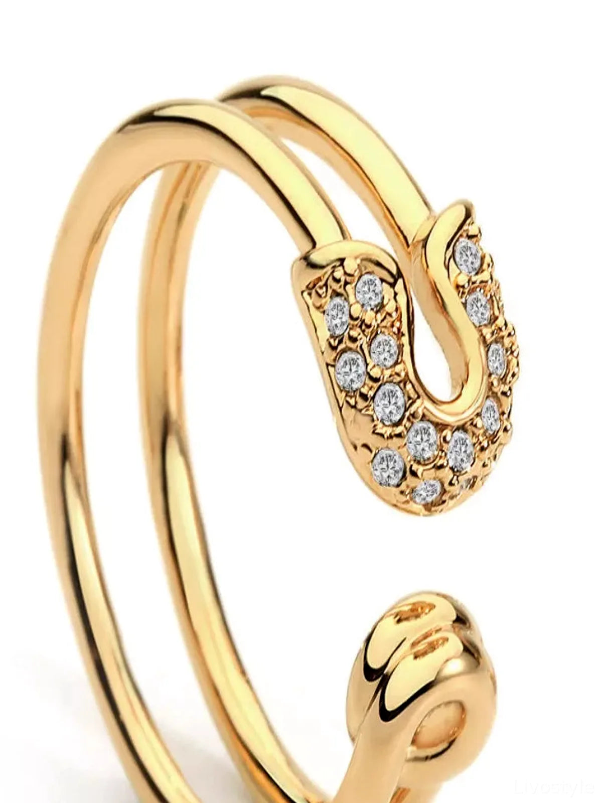 Zircon Double Band Open Ring