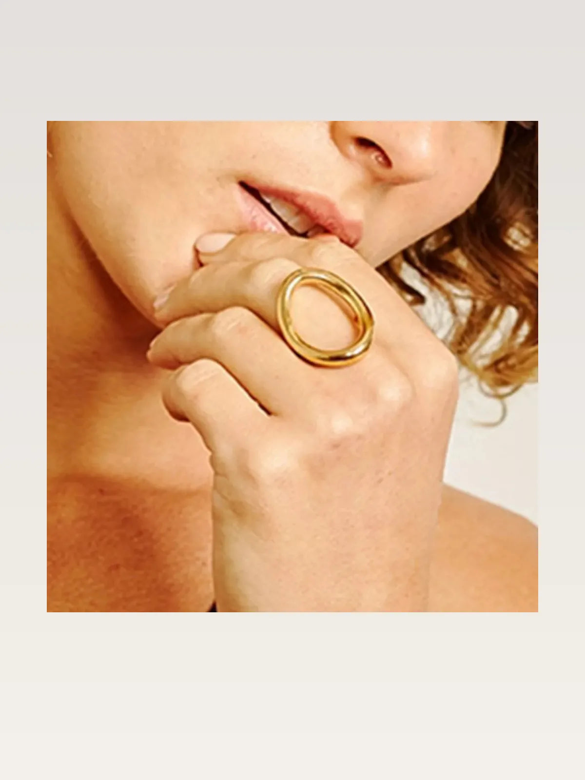 18K Gold-Plated Copper Round Ring
