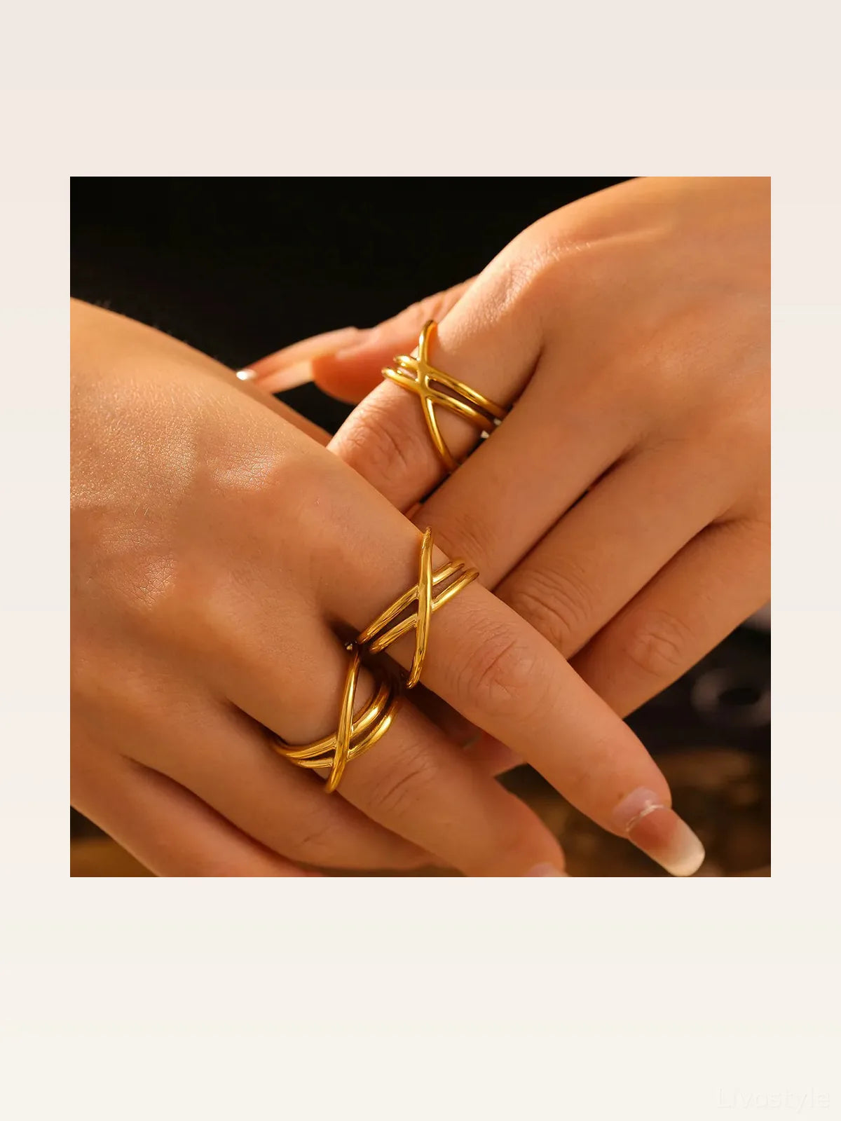 18K Gold-Plated Crisscross Ring
