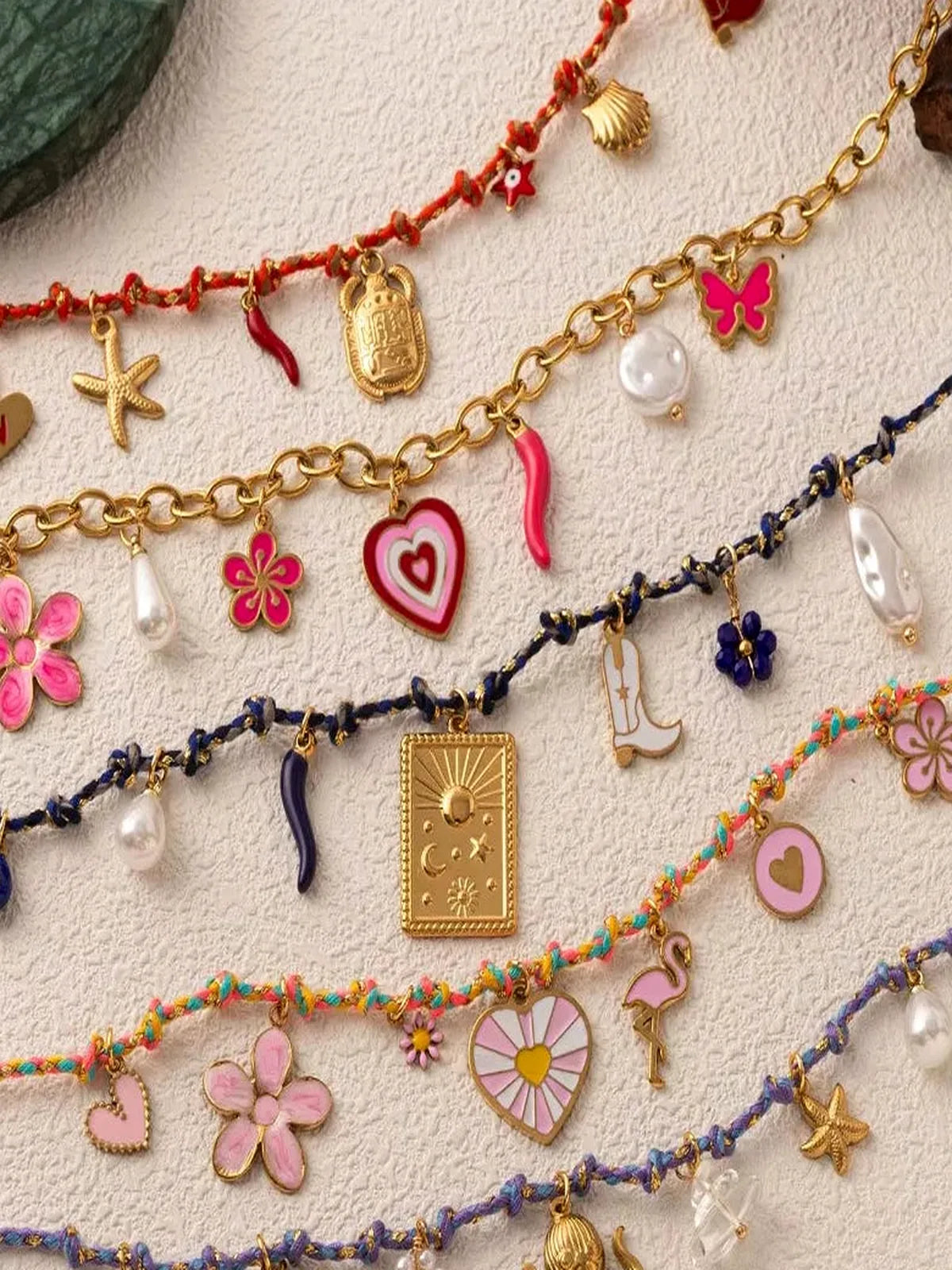 18K Gold-Plated Stainless Steel Charm Necklace