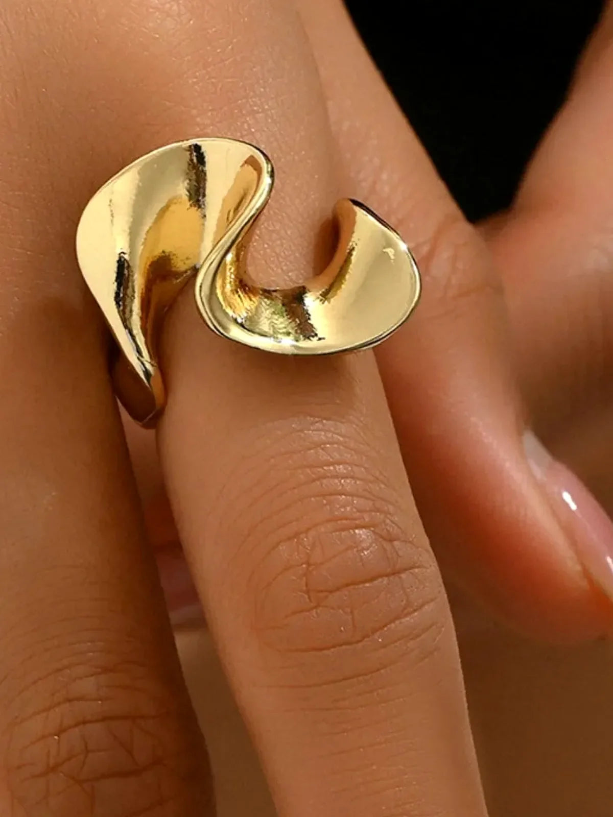 18K Gold-Plated Stainless Steel Geometric Ring