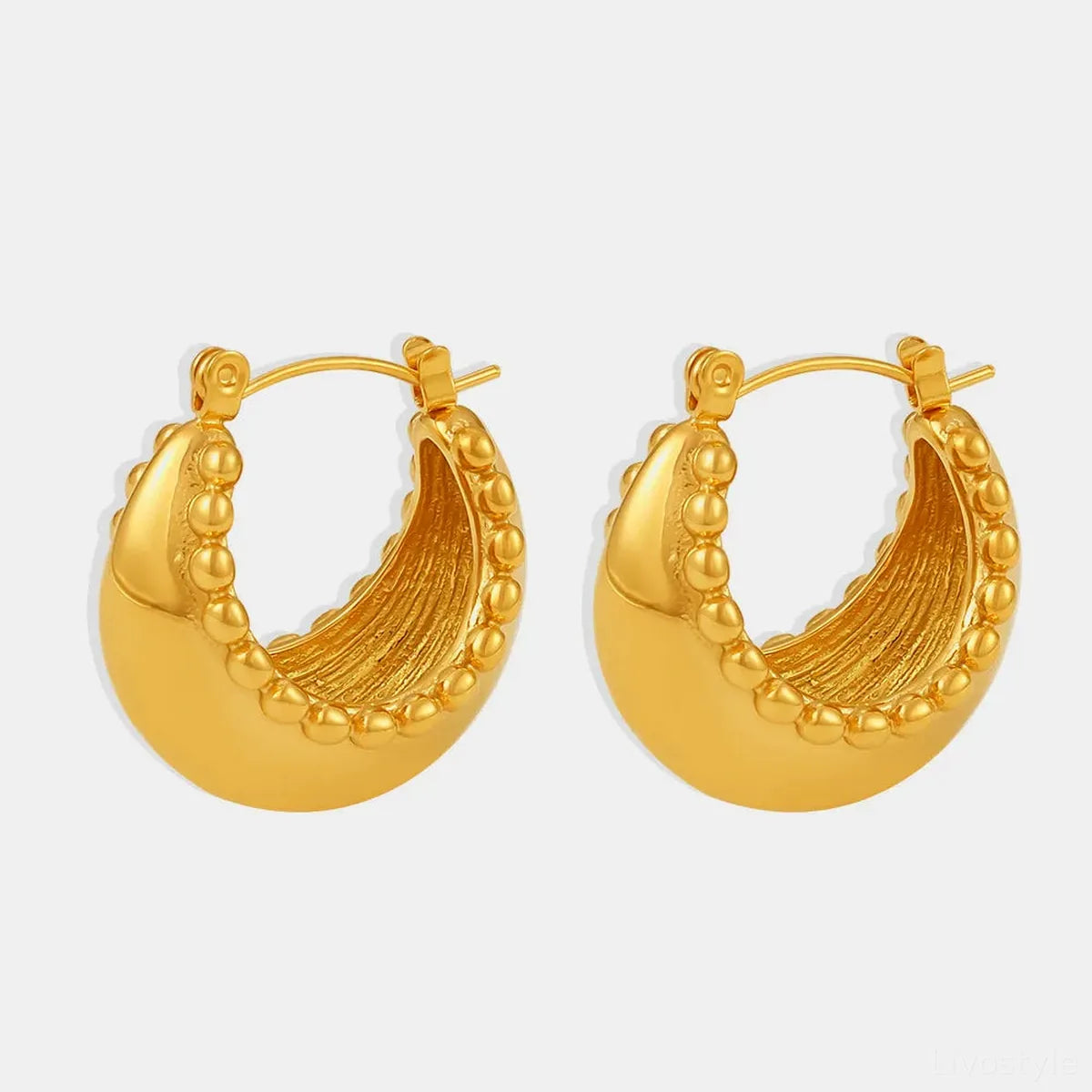 18K Gold-Plated Stainless Steel Huggie Earrings