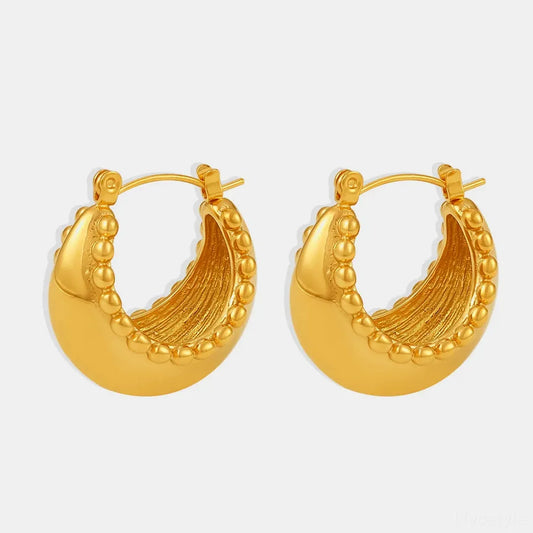 18K Gold-Plated Stainless Steel Huggie Earrings
