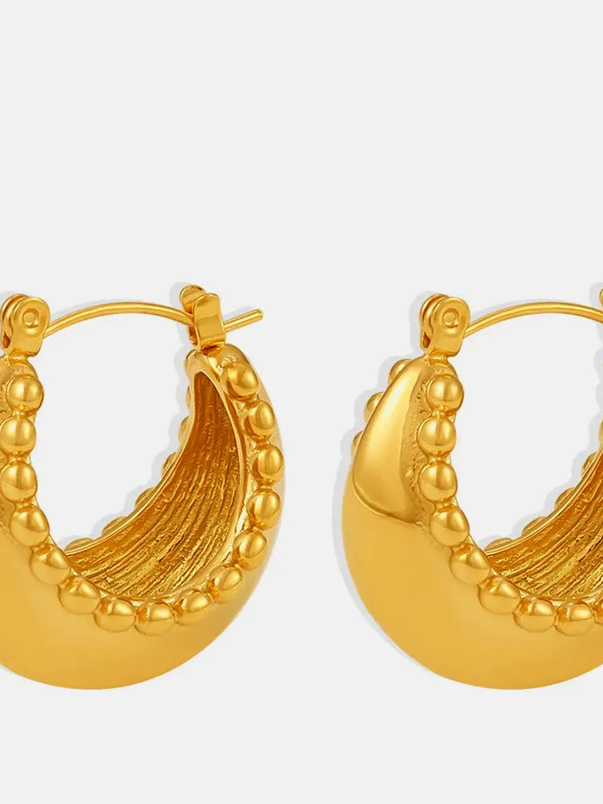 18K Gold-Plated Stainless Steel Huggie Earrings