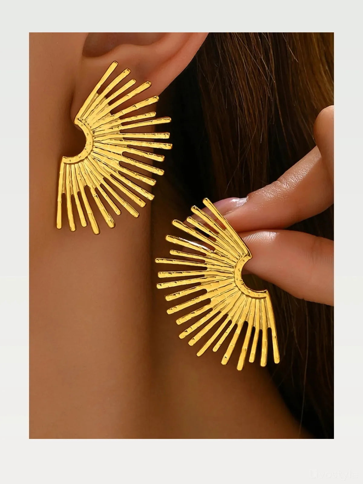 18K Gold-Plated Stainless Steel Sunburst Earrings