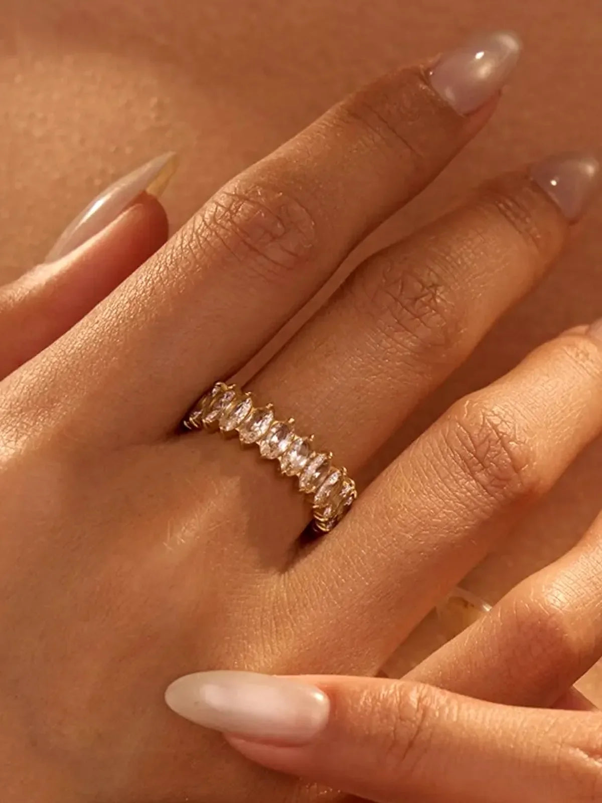 18K Gold-Plated Stainless Steel Zircon Ring
