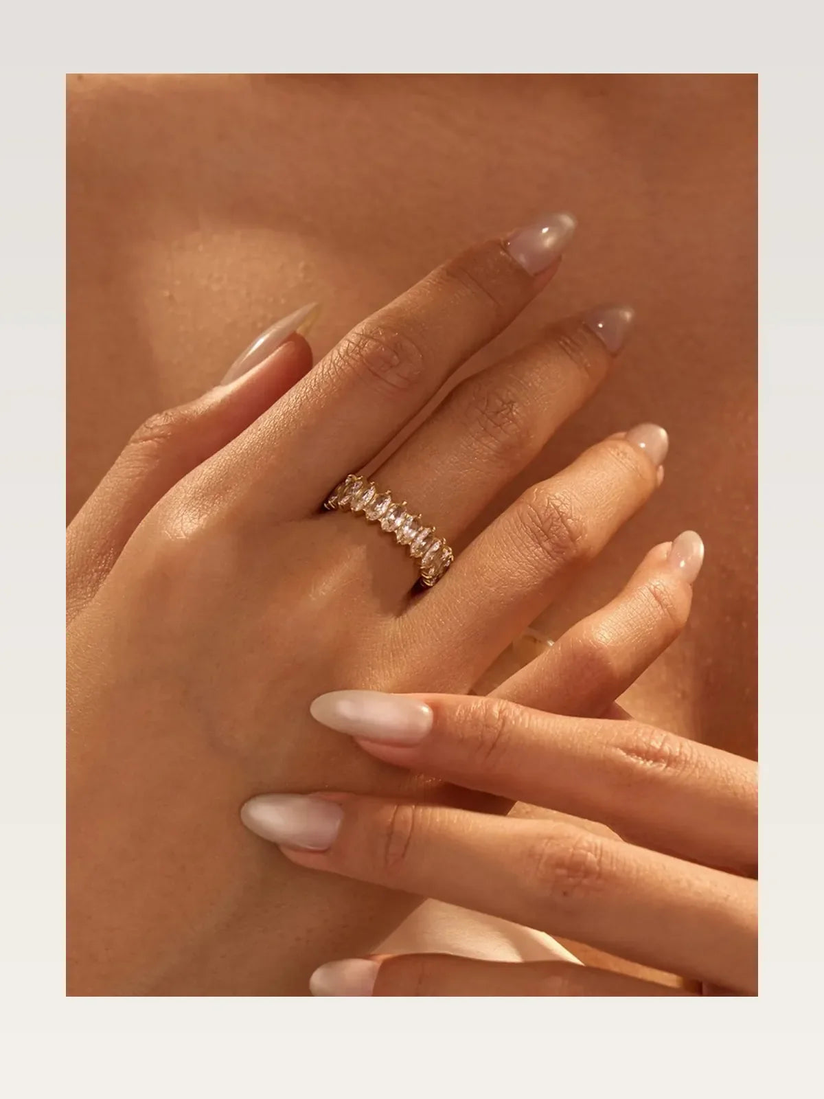 18K Gold-Plated Stainless Steel Zircon Ring