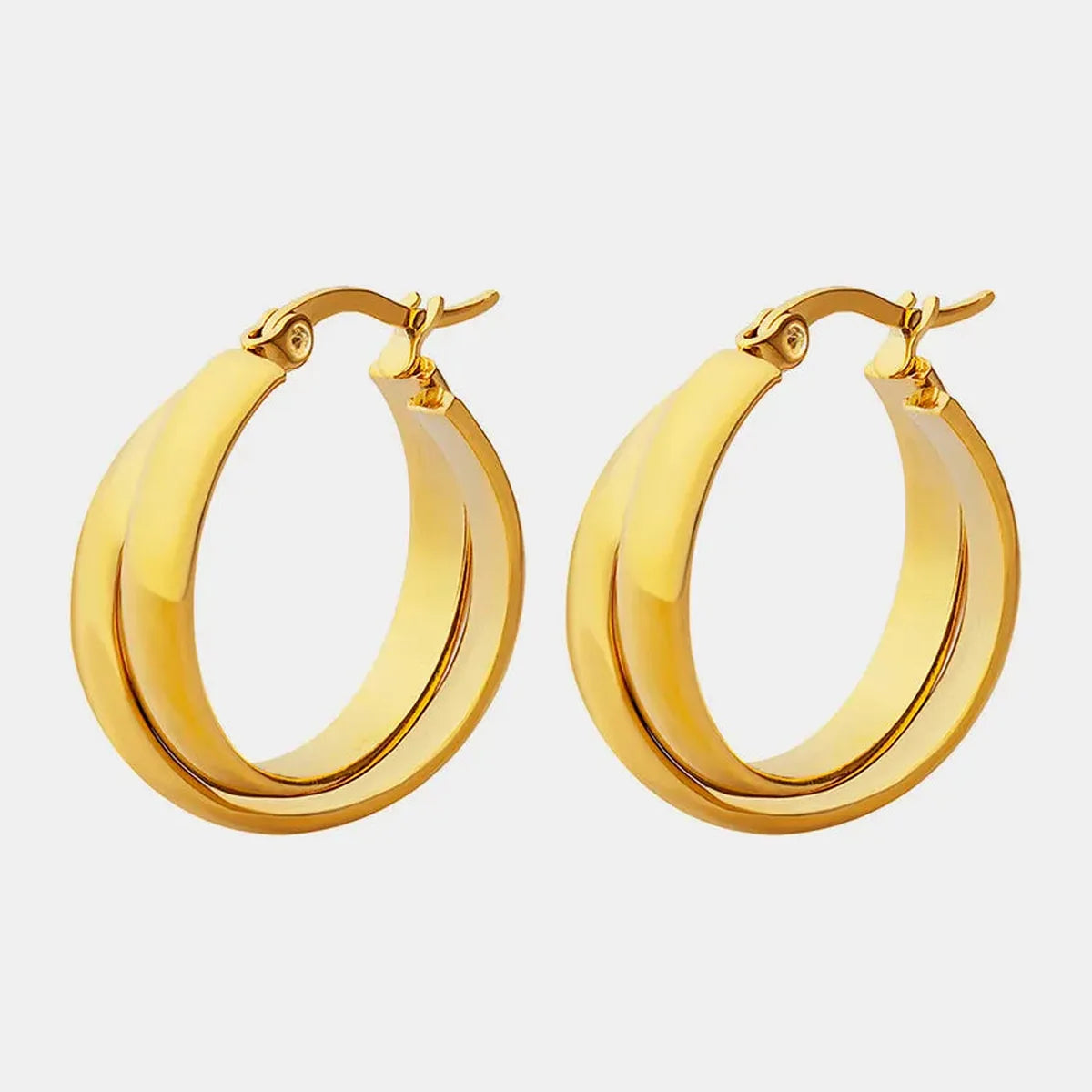 18K Gold-Plated Titanium Steel Huggie Earrings