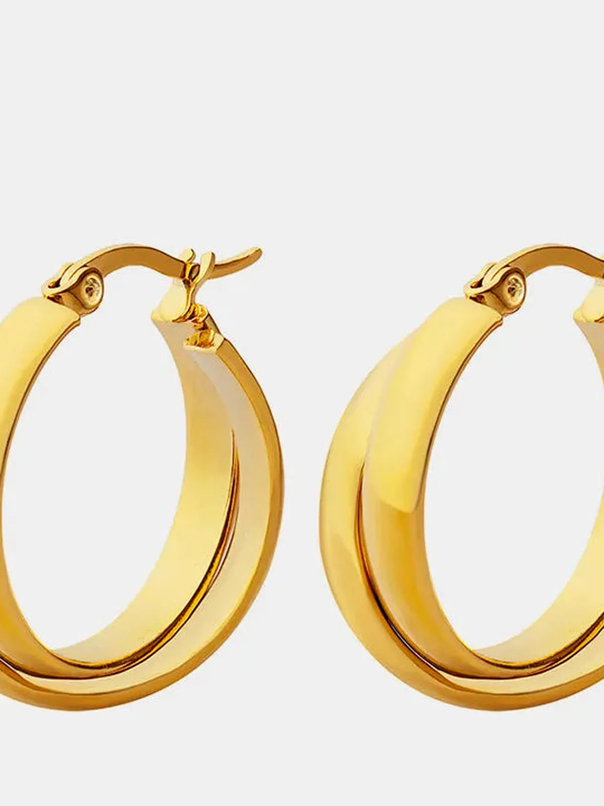 18K Gold-Plated Titanium Steel Huggie Earrings