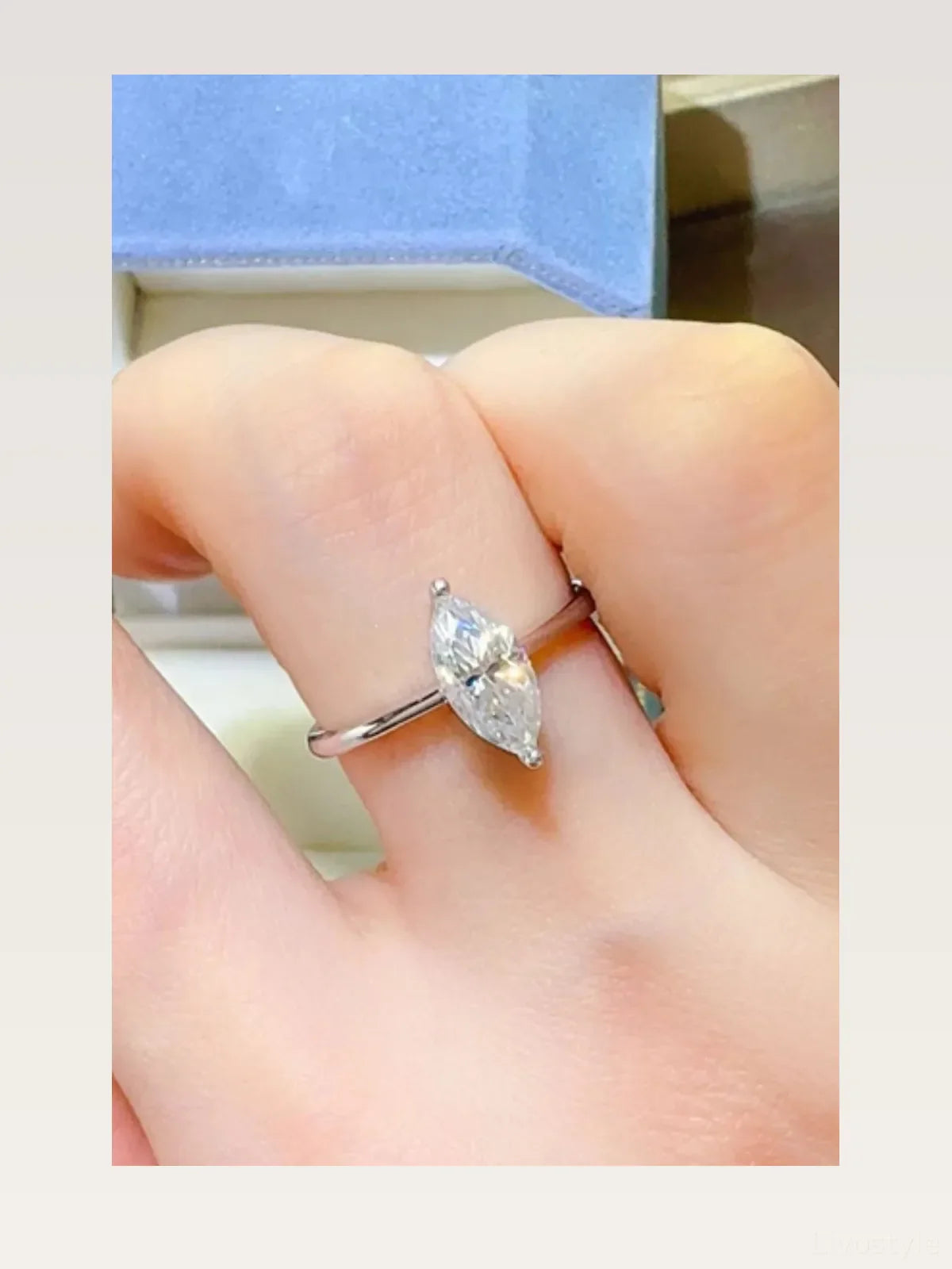 2 Carat Moissanite 925 Sterling Silver Ring — Marquise Minimalist