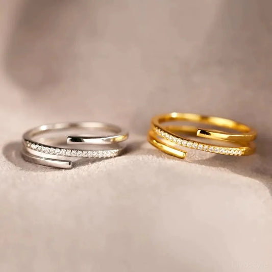925 Sterling Silver Inlaid Zircon Ring