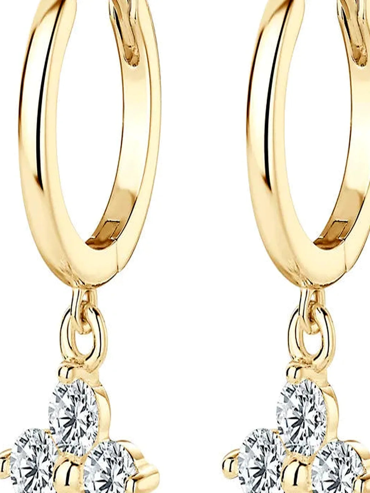 925 Sterling Silver Moissanite Hoop Drop Earrings