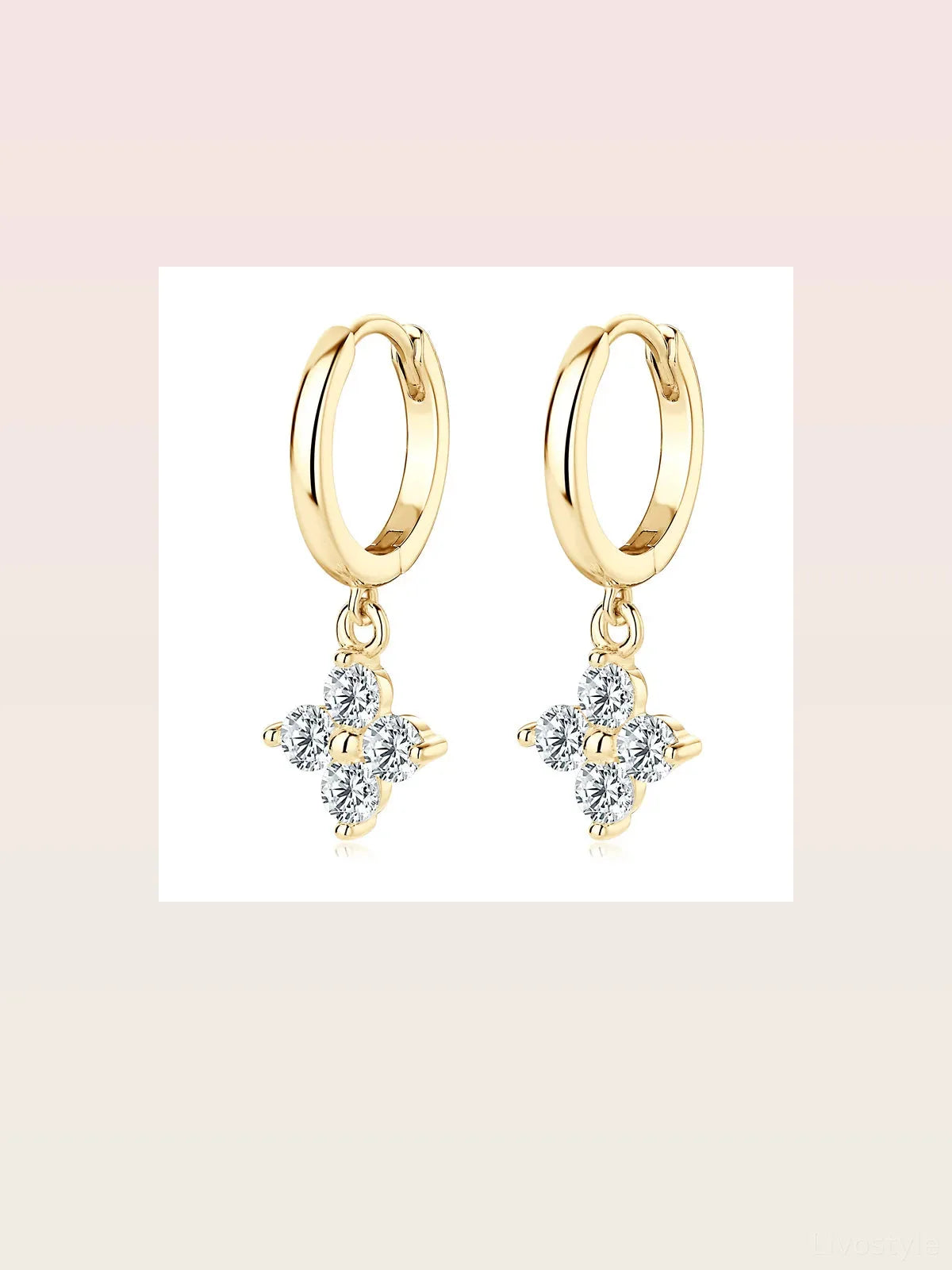 925 Sterling Silver Moissanite Hoop Drop Earrings