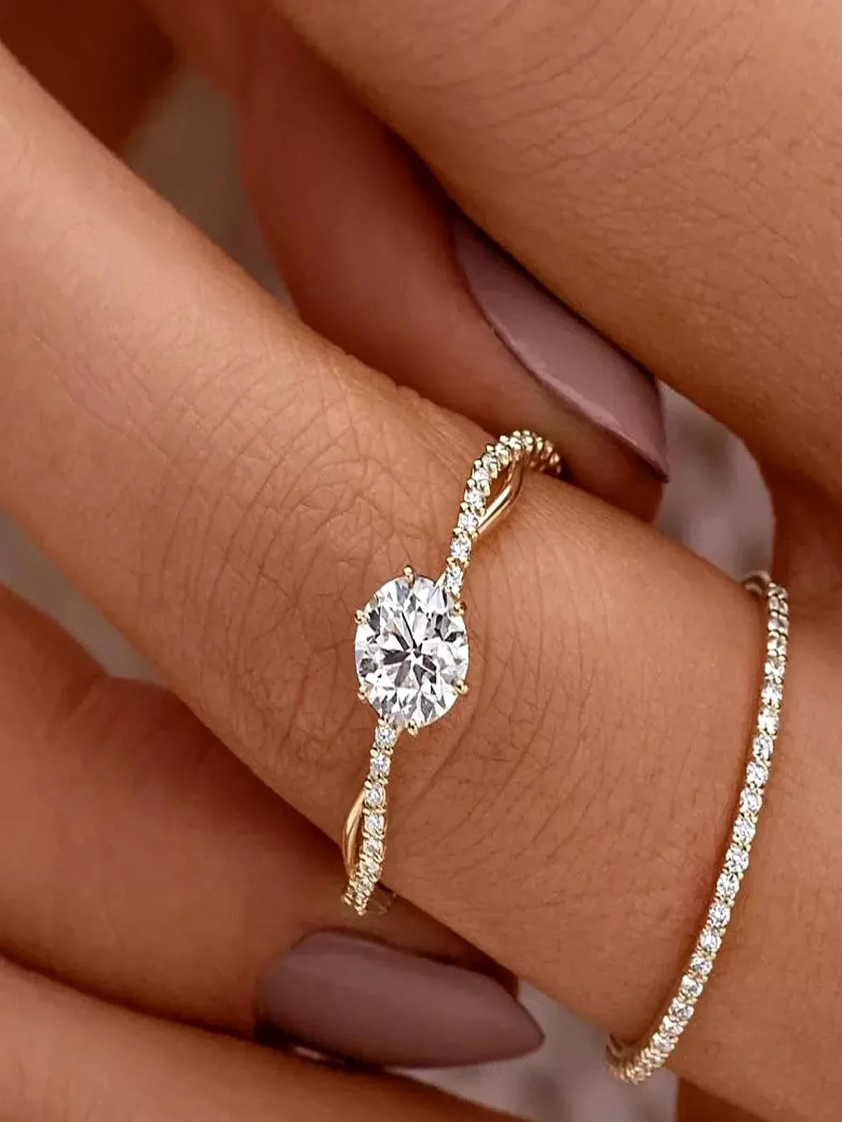 925 Sterling Silver Zircon Ring