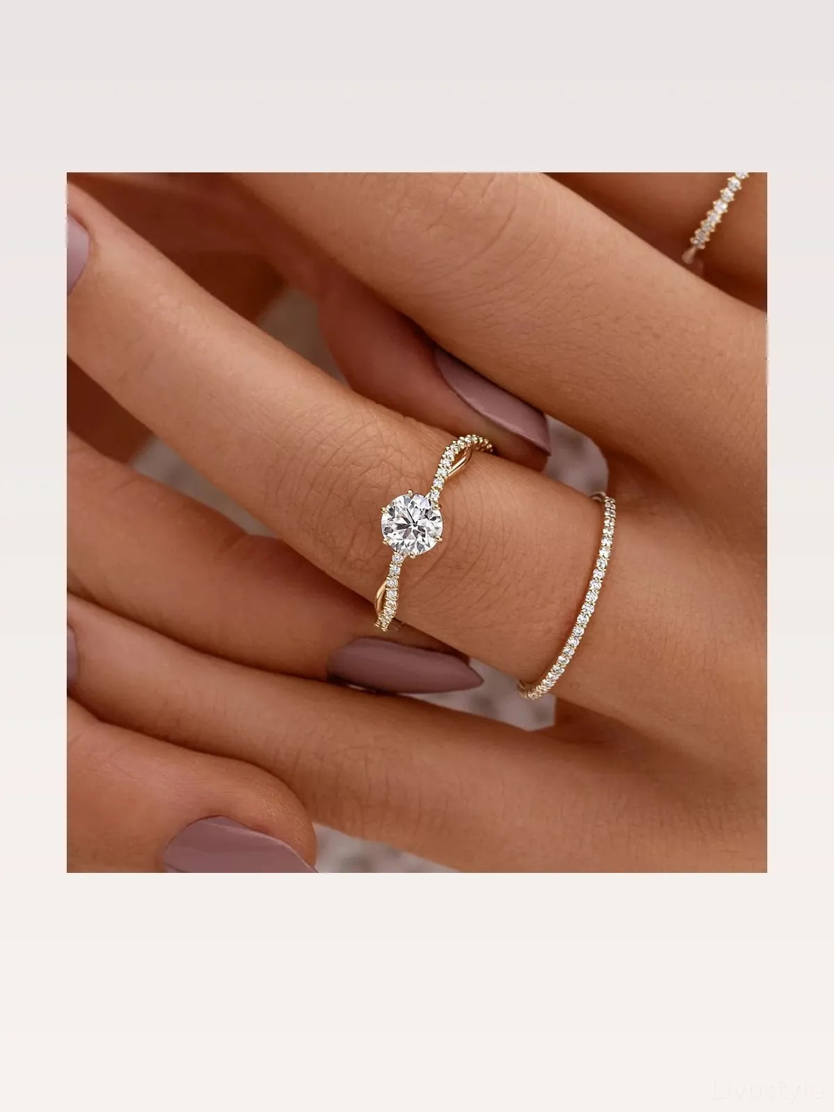 925 Sterling Silver Zircon Ring