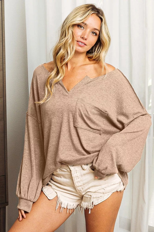 Urban Chic Exposed Seam Long Sleeve Top for Modern Style