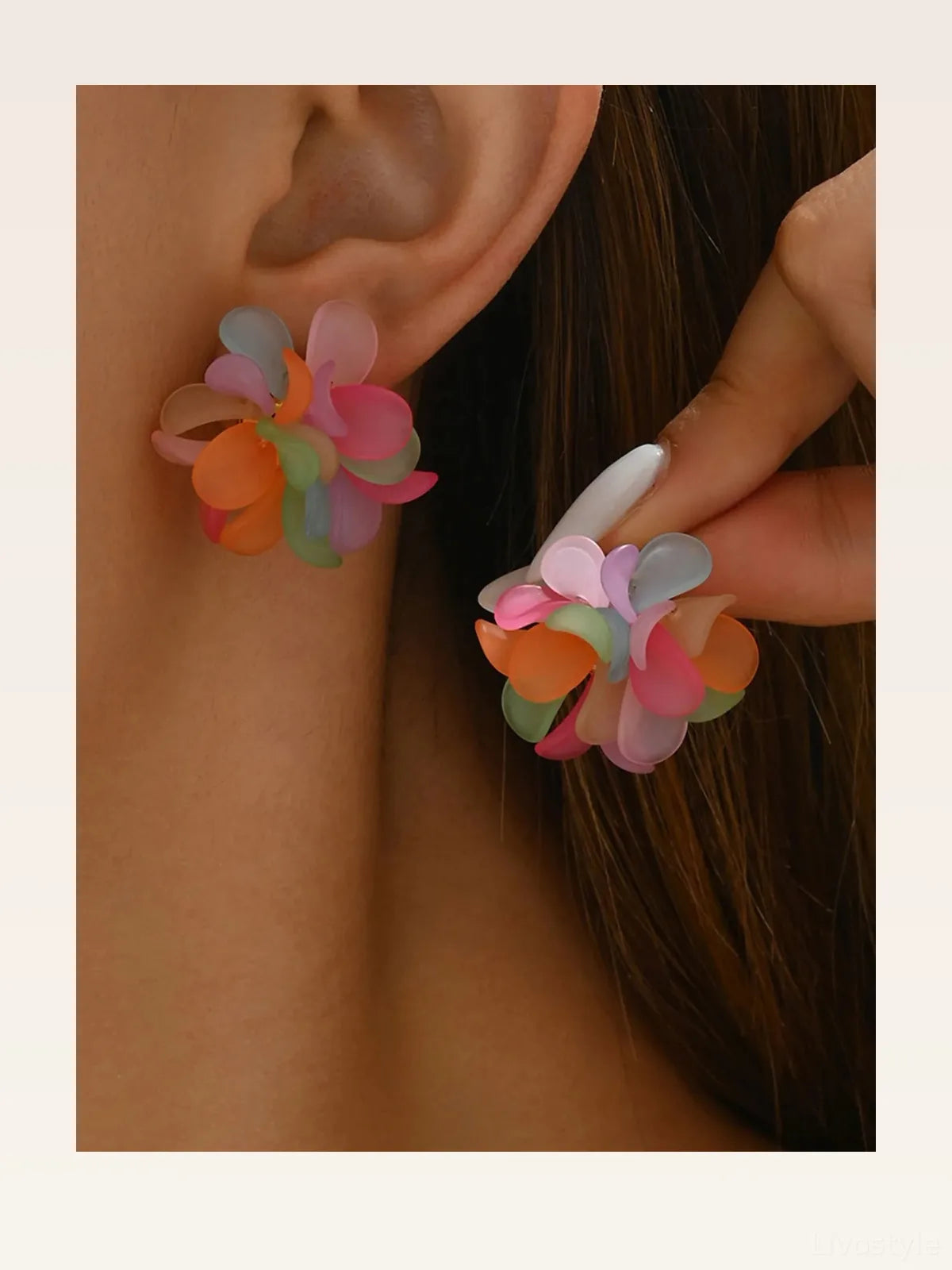 Acrylic Colorful Flower Stud Earrings