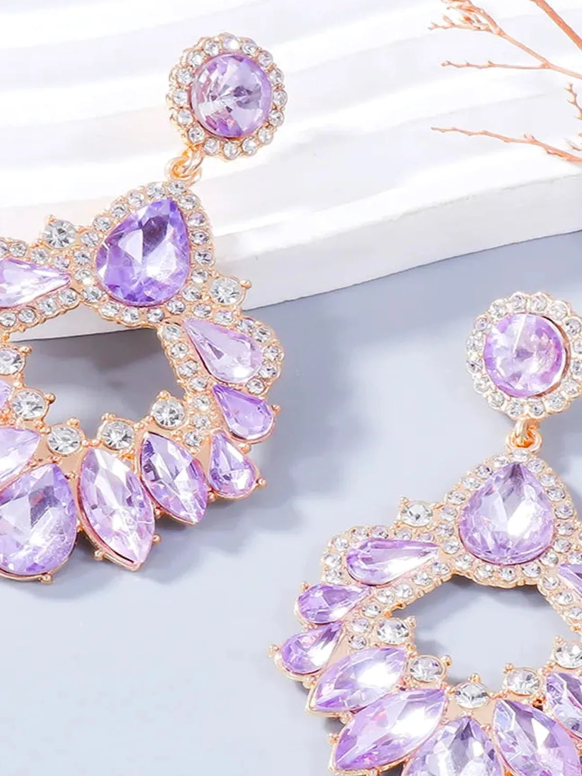 Alloy Rhinestone Dangle Earrings